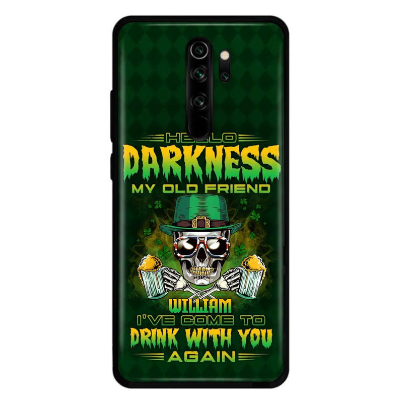 Custom Personalized St Patrick's Day Beer Skull Phone Case - Gift Idea For St Patrick's Day/ Beer Lover - Hello Darkness My Old Friend I've Come To Drink With You Again - Case For Xiaomi/Oppo/Huawei