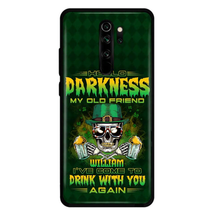 Custom Personalized St Patrick's Day Beer Skull Phone Case - Gift Idea For St Patrick's Day/ Beer Lover - Hello Darkness My Old Friend I've Come To Drink With You Again - Case For Xiaomi/Oppo/Huawei