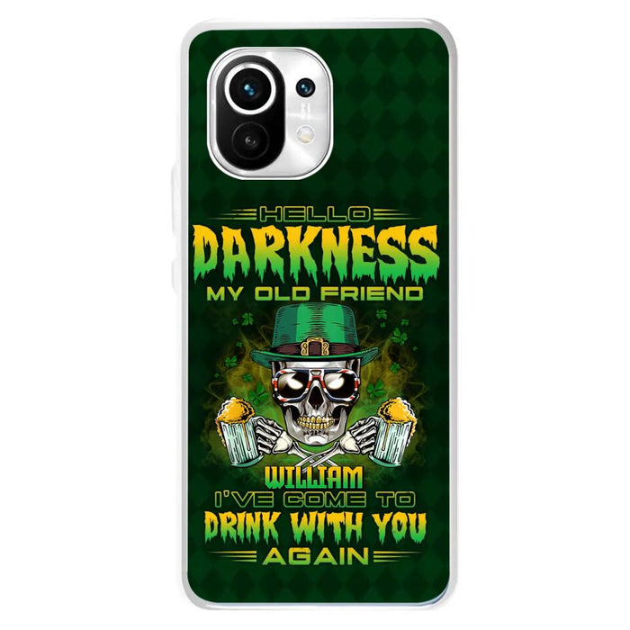 Custom Personalized St Patrick's Day Beer Skull Phone Case - Gift Idea For St Patrick's Day/ Beer Lover - Hello Darkness My Old Friend I've Come To Drink With You Again - Case For Xiaomi/Oppo/Huawei