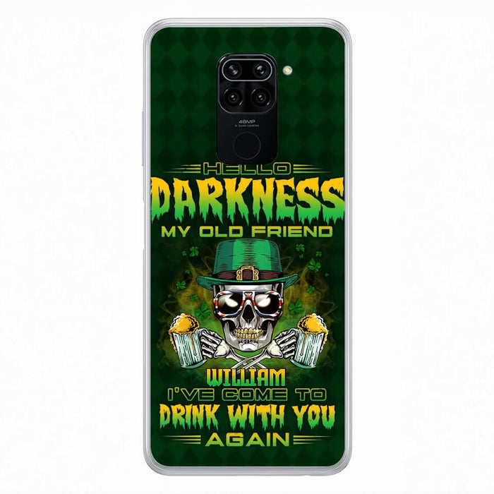 Custom Personalized St Patrick's Day Beer Skull Phone Case - Gift Idea For St Patrick's Day/ Beer Lover - Hello Darkness My Old Friend I've Come To Drink With You Again - Case For Xiaomi/Oppo/Huawei