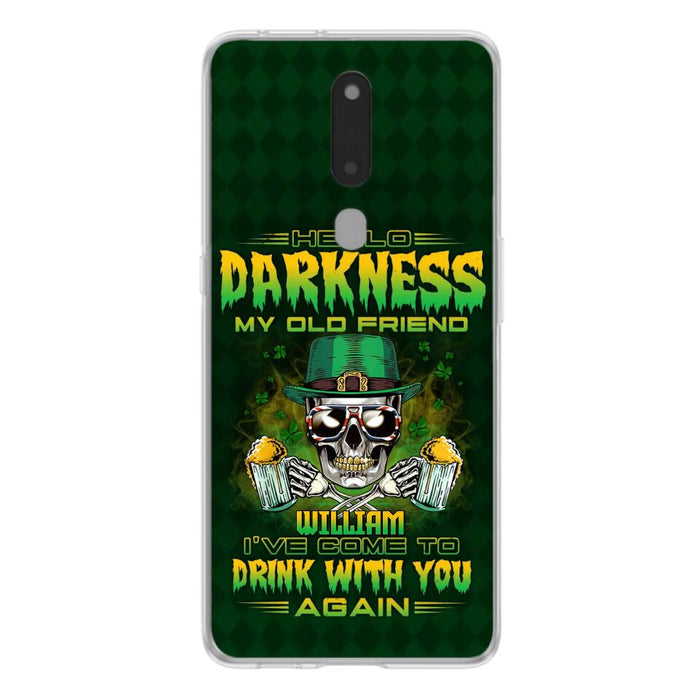 Custom Personalized St Patrick's Day Beer Skull Phone Case - Gift Idea For St Patrick's Day/ Beer Lover - Hello Darkness My Old Friend I've Come To Drink With You Again - Case For Xiaomi/Oppo/Huawei