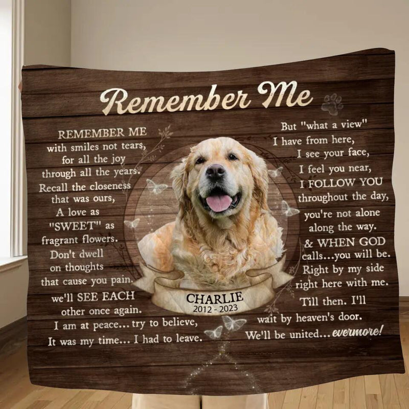 Personalized Memorial Fleece Throw Blanket/Quilt - Upload Photo - Memorial Gift Idea - Remember Me