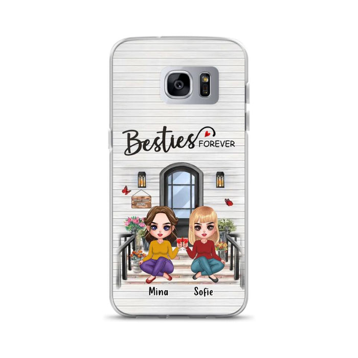 Custom Personalized Besties Sisters Front Porch Phone Case - Upto 5 Women - Gift Idea For Friends/ Besties/ Sisters - Besties Forever - Case For iPhone/ Samsung