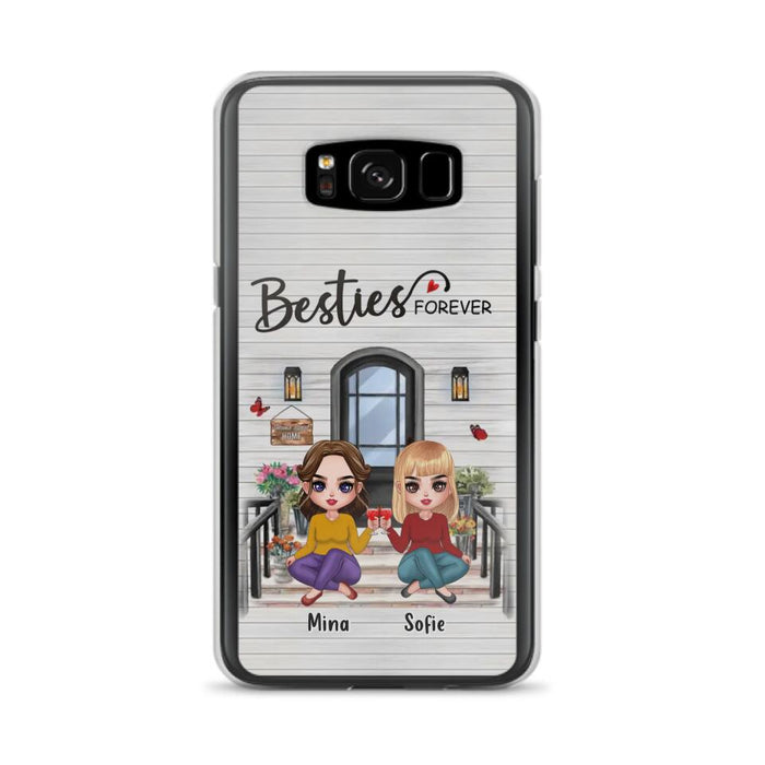 Custom Personalized Besties Sisters Front Porch Phone Case - Upto 5 Women - Gift Idea For Friends/ Besties/ Sisters - Besties Forever - Case For iPhone/ Samsung