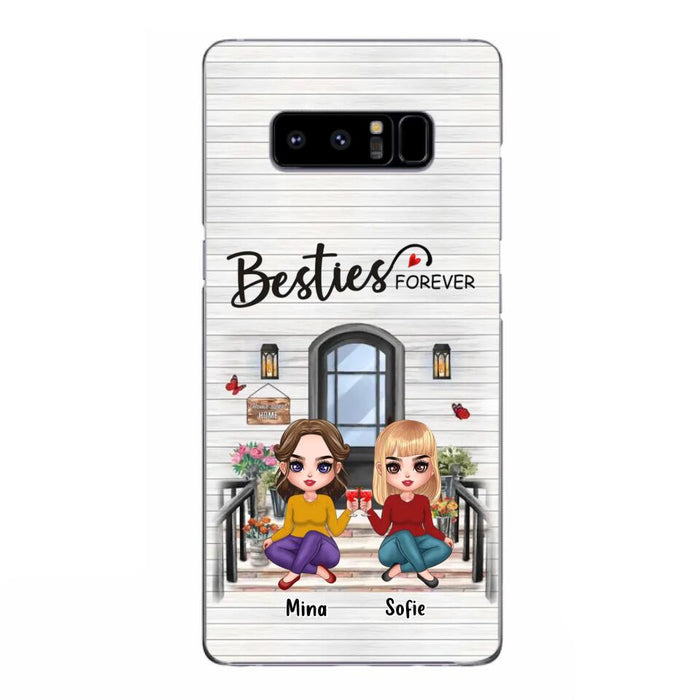 Custom Personalized Besties Sisters Front Porch Phone Case - Upto 5 Women - Gift Idea For Friends/ Besties/ Sisters - Besties Forever - Case For iPhone/ Samsung