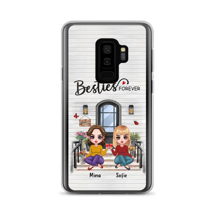 Custom Personalized Besties Sisters Front Porch Phone Case - Upto 5 Women - Gift Idea For Friends/ Besties/ Sisters - Besties Forever - Case For iPhone/ Samsung