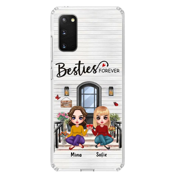 Custom Personalized Besties Sisters Front Porch Phone Case - Upto 5 Women - Gift Idea For Friends/ Besties/ Sisters - Besties Forever - Case For iPhone/ Samsung