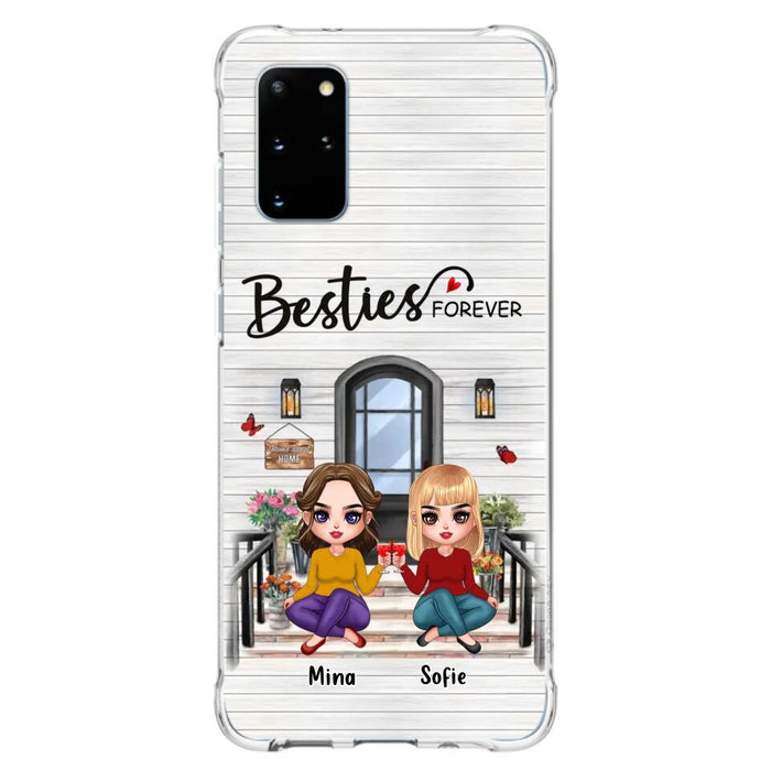 Custom Personalized Besties Sisters Front Porch Phone Case - Upto 5 Women - Gift Idea For Friends/ Besties/ Sisters - Besties Forever - Case For iPhone/ Samsung