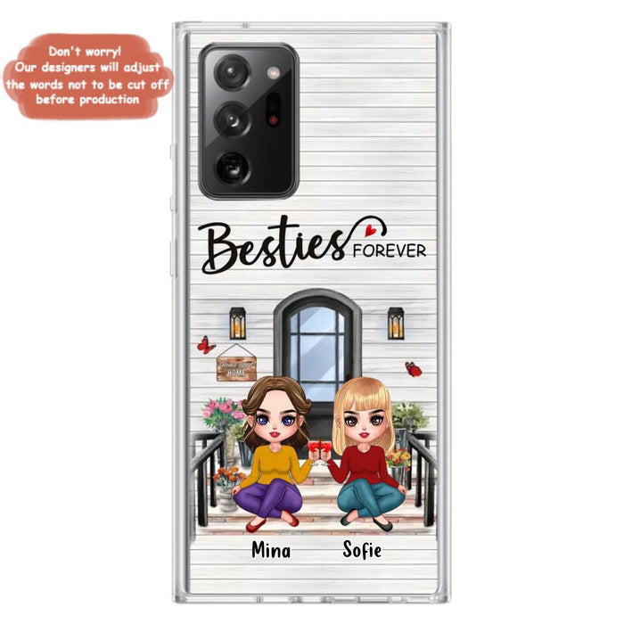 Custom Personalized Besties Sisters Front Porch Phone Case - Upto 5 Women - Gift Idea For Friends/ Besties/ Sisters - Besties Forever - Case For iPhone/ Samsung