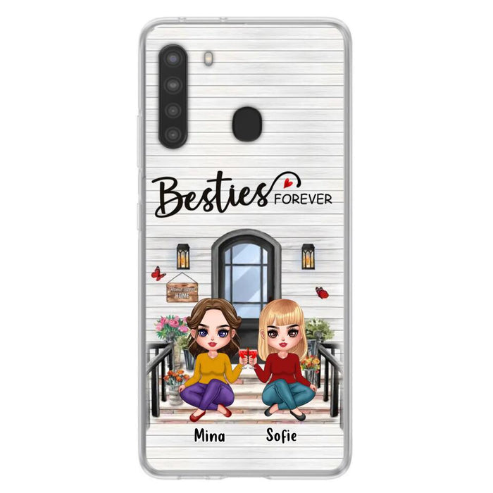 Custom Personalized Besties Sisters Front Porch Phone Case - Upto 5 Women - Gift Idea For Friends/ Besties/ Sisters - Besties Forever - Case For iPhone/ Samsung