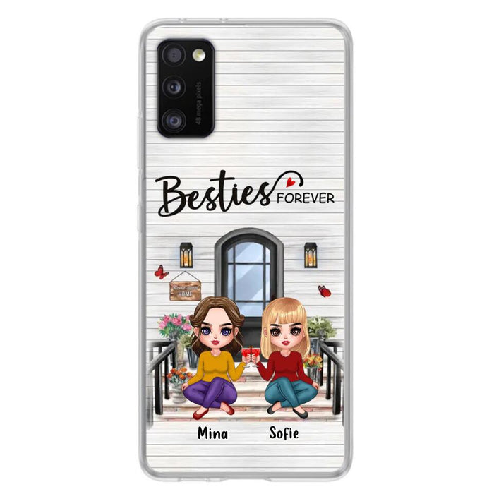 Custom Personalized Besties Sisters Front Porch Phone Case - Upto 5 Women - Gift Idea For Friends/ Besties/ Sisters - Besties Forever - Case For iPhone/ Samsung