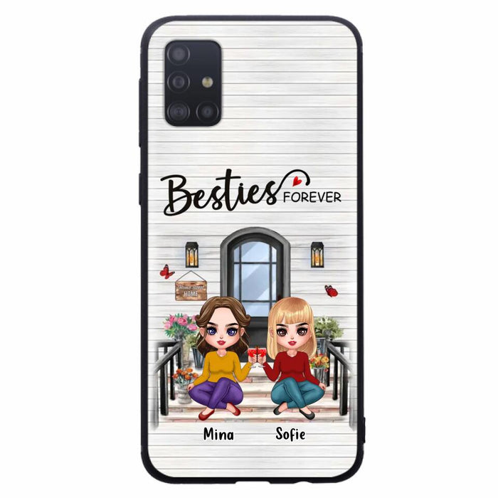 Custom Personalized Besties Sisters Front Porch Phone Case - Upto 5 Women - Gift Idea For Friends/ Besties/ Sisters - Besties Forever - Case For iPhone/ Samsung