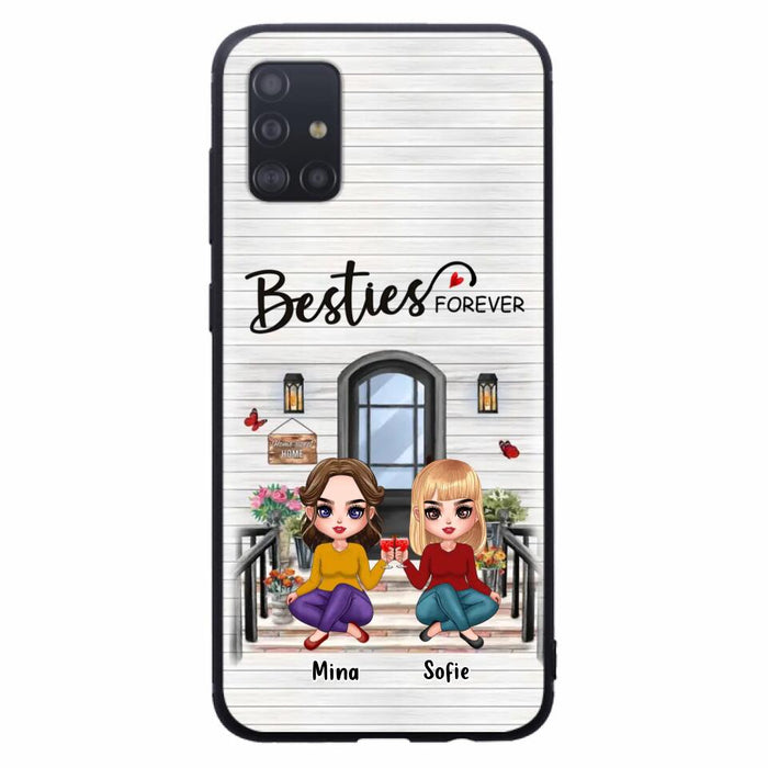 Custom Personalized Besties Sisters Front Porch Phone Case - Upto 5 Women - Gift Idea For Friends/ Besties/ Sisters - Besties Forever - Case For iPhone/ Samsung