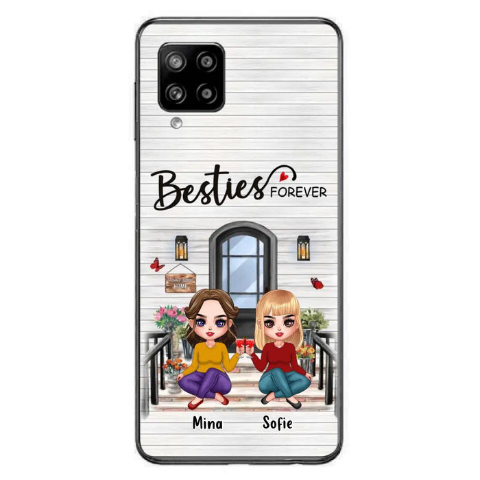 Custom Personalized Besties Sisters Front Porch Phone Case - Upto 5 Women - Gift Idea For Friends/ Besties/ Sisters - Besties Forever - Case For iPhone/ Samsung