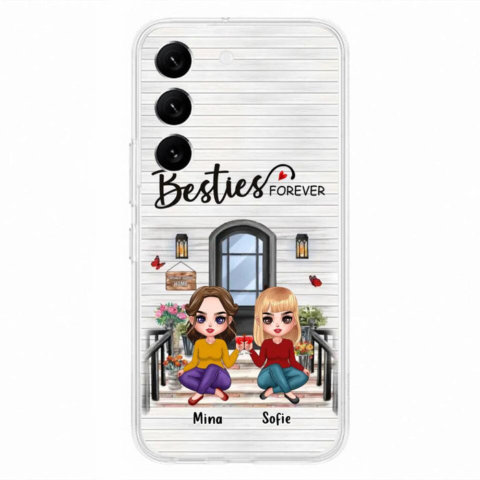 Custom Personalized Besties Sisters Front Porch Phone Case - Upto 5 Women - Gift Idea For Friends/ Besties/ Sisters - Besties Forever - Case For iPhone/ Samsung