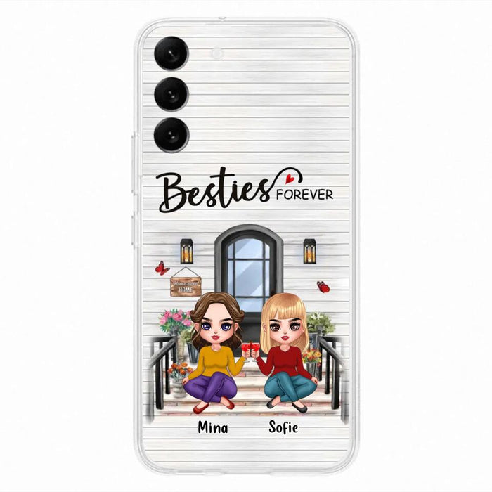 Custom Personalized Besties Sisters Front Porch Phone Case - Upto 5 Women - Gift Idea For Friends/ Besties/ Sisters - Besties Forever - Case For iPhone/ Samsung