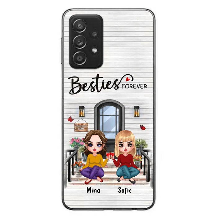 Custom Personalized Besties Sisters Front Porch Phone Case - Upto 5 Women - Gift Idea For Friends/ Besties/ Sisters - Besties Forever - Case For iPhone/ Samsung