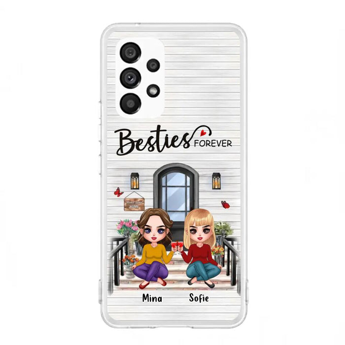 Custom Personalized Besties Sisters Front Porch Phone Case - Upto 5 Women - Gift Idea For Friends/ Besties/ Sisters - Besties Forever - Case For iPhone/ Samsung