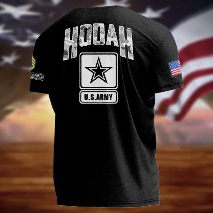 Custom Personalized U.S Veteran T-shirt - Gift Idea For Veteran -  HOOAH U.S.Army