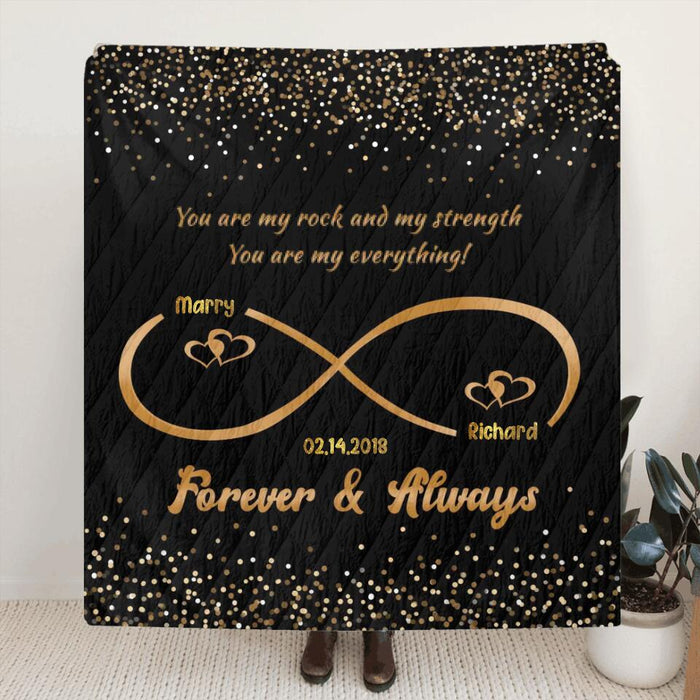 Custom Personalized Couple Fleece/Quilt Blanket - Gift for Husband and Wife, Couple