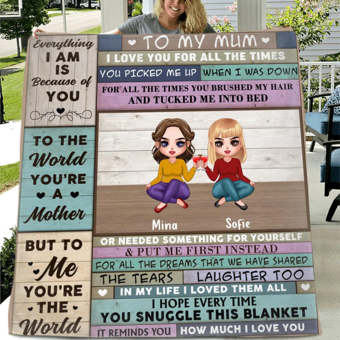 Custom Personalized Mom & Daughter Quilt/Single Layer Fleece Blanket - Mother's Day Gift Idea From Daughter - To My Mum I Love You For All The Times