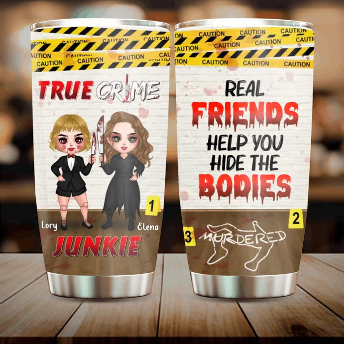 Custom Personalized Besties Tumbler - Gift Idea For Friends/ Besties/ Sisters - My Partner In Crime Horror Best Friend