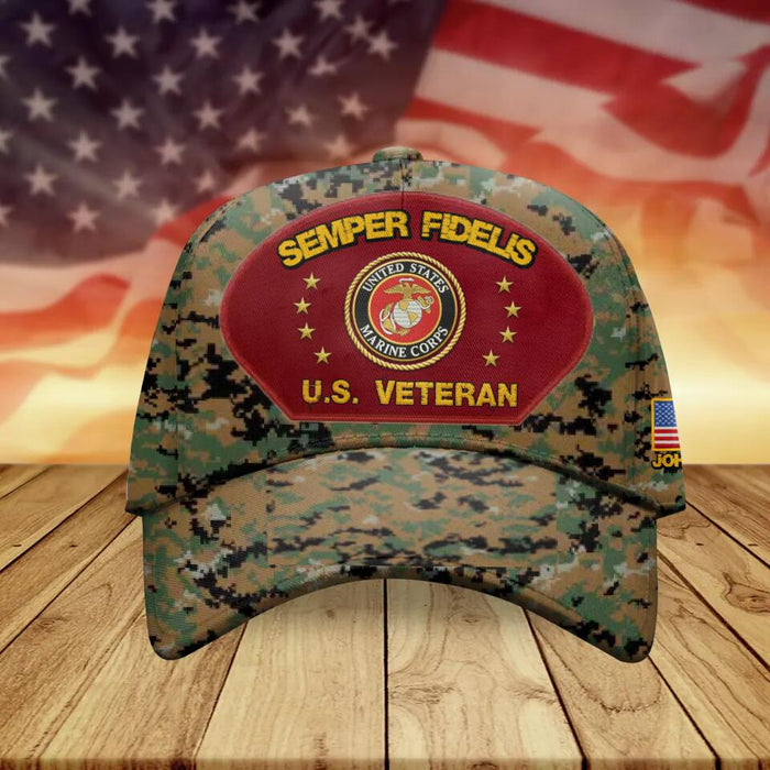 Custom Personalized Veteran Snapback Baseball Cap - Gift For Veteran/ Birthday Gift - U.S.Veteran