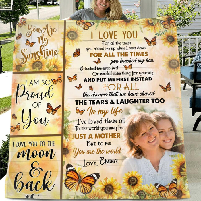 Custom Personalized To My Mom Single Layer Fleece/ Quilt Blanket - Upload Photo - Mother's Day Gift Idea - I Love You