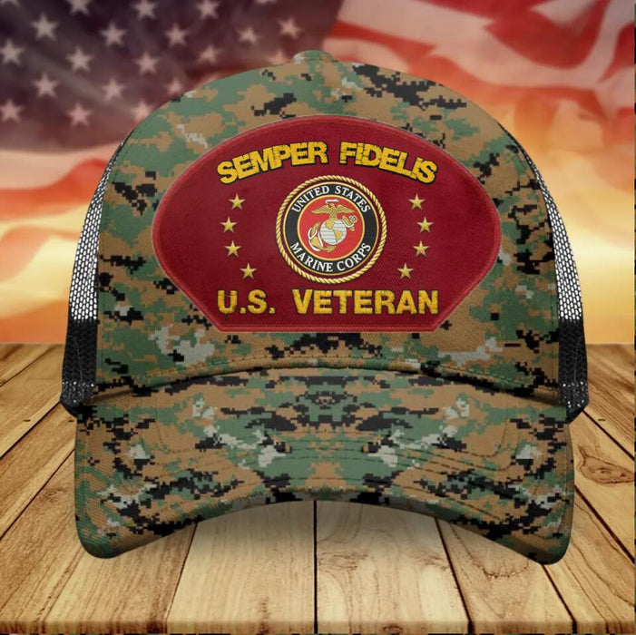 Custom Personalized Veteran Snapback Trucker Cap - Gift For Veteran/ Birthday Gift - U.S.Veteran