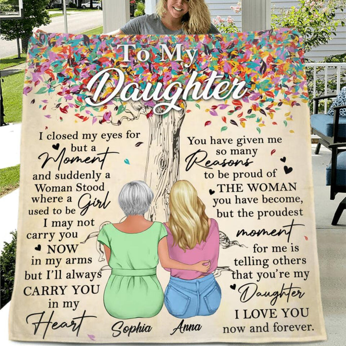 Custom Personalized To My Daughter Single Layer Fleece/ Quilt Blanket - Best Gift Idea From Mom to Daughter/ Birthday Gift - I Love You Now and Forever