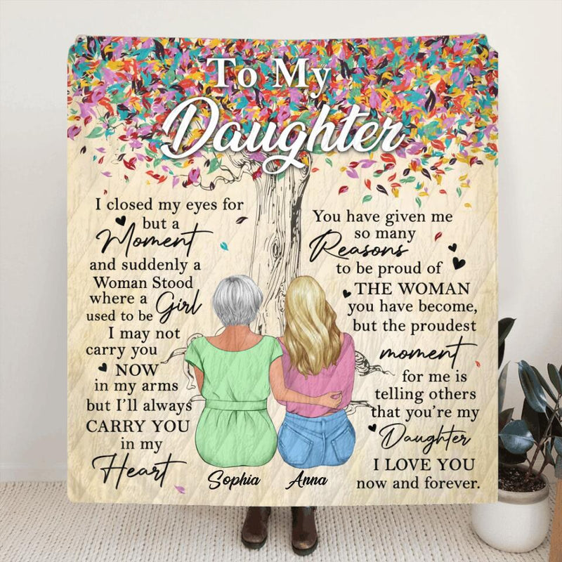 Personalized To My Daughter Fleece Throw Blanket/Quilt - Best Gift Idea From Mom to Daughter/Birthday Gift - I Love You Now and Forever