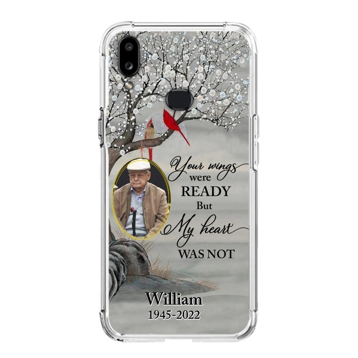 Custom Personalized Cardinal Memorial Phone Case for iPhone/ Samsung - Custom Photo - Your Wings Were Ready But My Heart Was Not