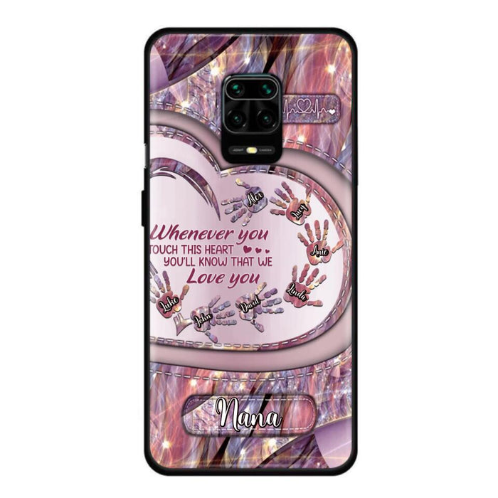 Custom Personalized Grandma Phone Case - Mother's Day Gift For Grandma - Upto 7 Kids - Whenever You Touch This Heart You'll Know That We Love You - Case For Xiaomi/ Oppo/ Huawei