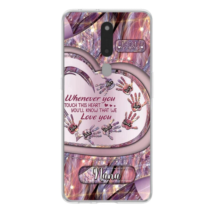 Custom Personalized Grandma Phone Case - Mother's Day Gift For Grandma - Upto 7 Kids - Whenever You Touch This Heart You'll Know That We Love You - Case For Xiaomi/ Oppo/ Huawei