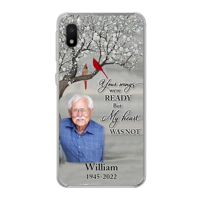 Custom Personalized Memorial Photo Phone Case - Memorial Gift Idea for Family/Mother's Day/Father's Day - Your Wings Were Ready But My Heart Was Not - Case for iPhone/Samsung