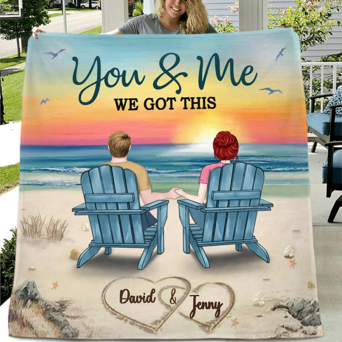 Custom Personalized Couple Quilt/Fleece Blanket - Gift Idea For Couple - You & Me We Got This