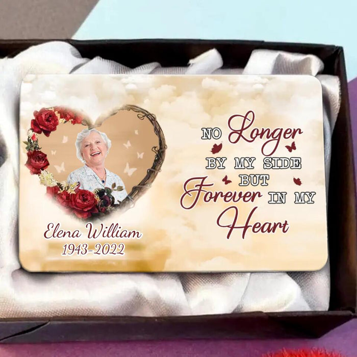 Custom Personalized Memorial Photo Wallet Aluminium Card - Memorial Gift Idea For Family Member/ Pet Owner - No Longer By My Side But Forever In My Heart