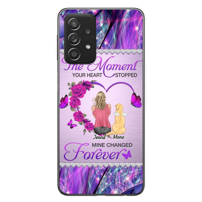 Custom Personalized Memorial Dog Mom iPhone/Samsung Phone Case - Memorial/ Mother's Day Gift Idea For Dog Mom - The Moment Your Heart Stopped Mine Changed Forever