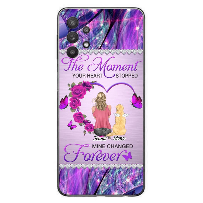 Custom Personalized Memorial Dog Mom iPhone/Samsung Phone Case - Memorial/ Mother's Day Gift Idea For Dog Mom - The Moment Your Heart Stopped Mine Changed Forever