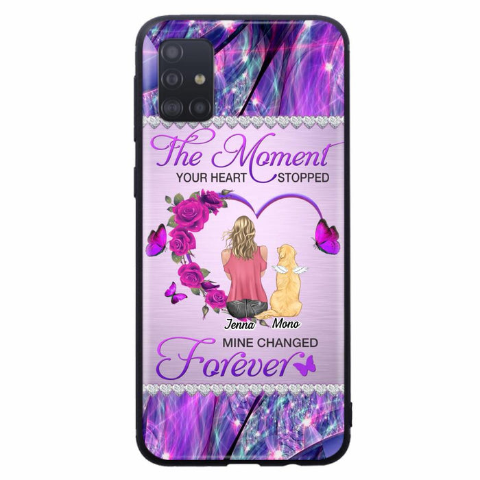 Custom Personalized Memorial Dog Mom iPhone/Samsung Phone Case - Memorial/ Mother's Day Gift Idea For Dog Mom - The Moment Your Heart Stopped Mine Changed Forever