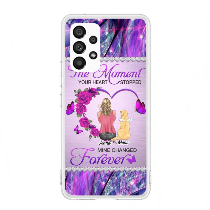 Custom Personalized Memorial Dog Mom iPhone/Samsung Phone Case - Memorial/ Mother's Day Gift Idea For Dog Mom - The Moment Your Heart Stopped Mine Changed Forever