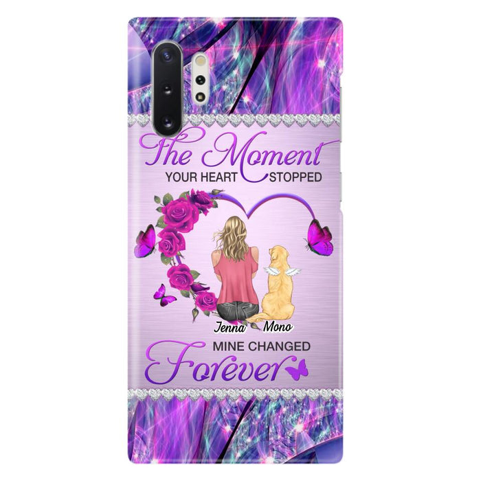 Custom Personalized Memorial Dog Mom iPhone/Samsung Phone Case - Memorial/ Mother's Day Gift Idea For Dog Mom - The Moment Your Heart Stopped Mine Changed Forever