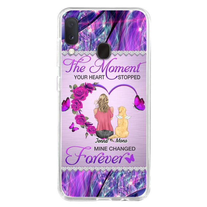 Custom Personalized Memorial Dog Mom iPhone/Samsung Phone Case - Memorial/ Mother's Day Gift Idea For Dog Mom - The Moment Your Heart Stopped Mine Changed Forever