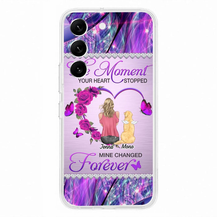 Custom Personalized Memorial Dog Mom iPhone/Samsung Phone Case - Memorial/ Mother's Day Gift Idea For Dog Mom - The Moment Your Heart Stopped Mine Changed Forever