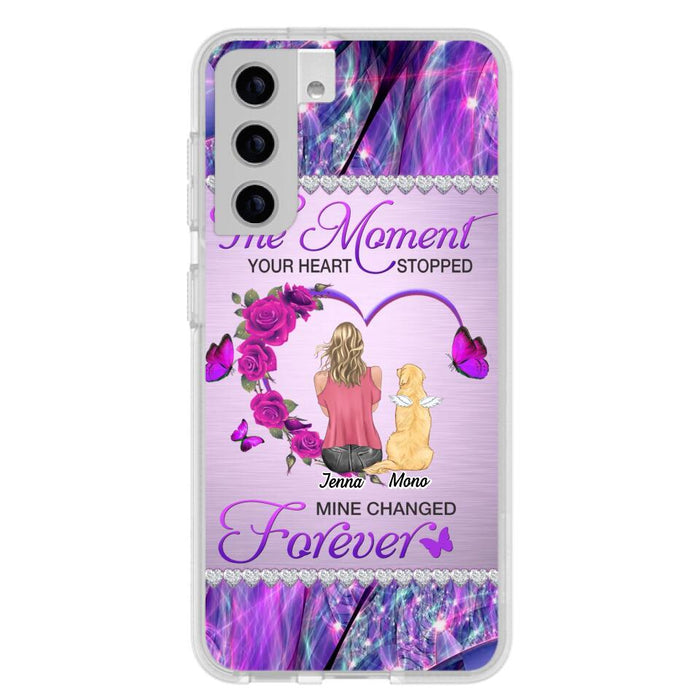 Custom Personalized Memorial Dog Mom iPhone/Samsung Phone Case - Memorial/ Mother's Day Gift Idea For Dog Mom - The Moment Your Heart Stopped Mine Changed Forever