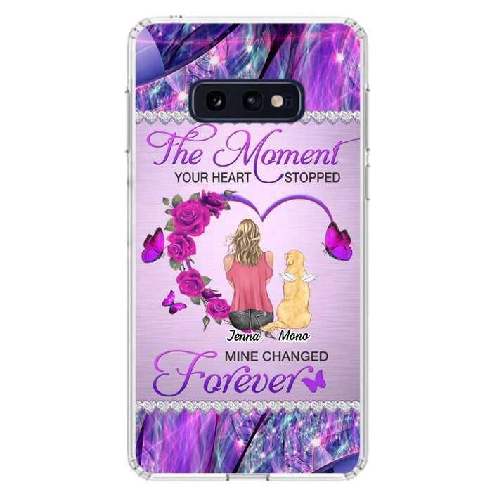 Custom Personalized Memorial Dog Mom iPhone/Samsung Phone Case - Memorial/ Mother's Day Gift Idea For Dog Mom - The Moment Your Heart Stopped Mine Changed Forever