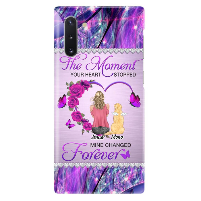 Custom Personalized Memorial Dog Mom iPhone/Samsung Phone Case - Memorial/ Mother's Day Gift Idea For Dog Mom - The Moment Your Heart Stopped Mine Changed Forever