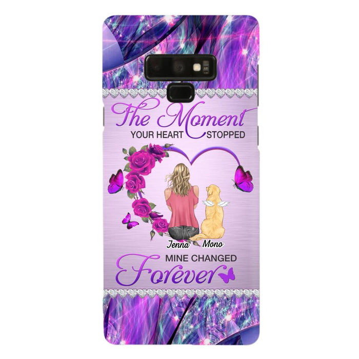 Custom Personalized Memorial Dog Mom iPhone/Samsung Phone Case - Memorial/ Mother's Day Gift Idea For Dog Mom - The Moment Your Heart Stopped Mine Changed Forever