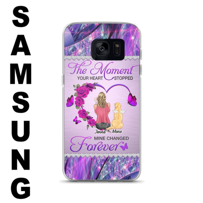 Custom Personalized Memorial Dog Mom iPhone/Samsung Phone Case - Memorial/ Mother's Day Gift Idea For Dog Mom - The Moment Your Heart Stopped Mine Changed Forever