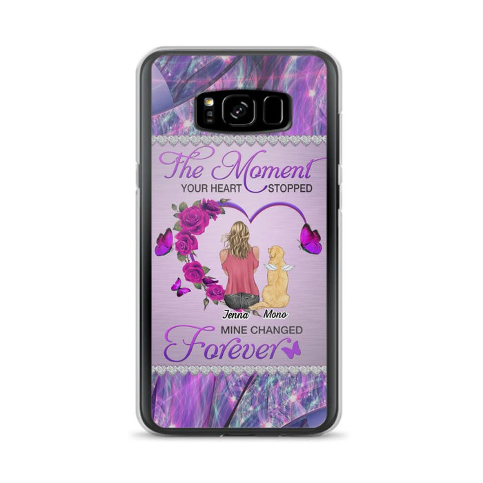 Custom Personalized Memorial Dog Mom iPhone/Samsung Phone Case - Memorial/ Mother's Day Gift Idea For Dog Mom - The Moment Your Heart Stopped Mine Changed Forever